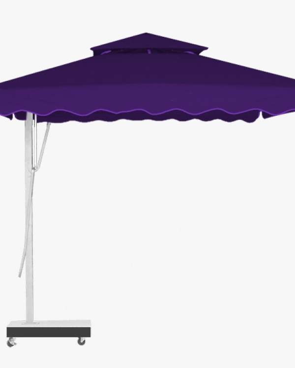 Dù lệch tâm vuông đế bê tông 3.5mx3.5m - Màu xanh rêu