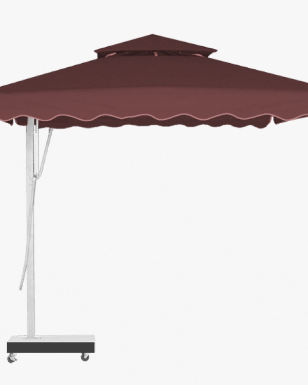 Dù lệch tâm vuông đế bê tông 3.5mx3.5m - Màu xanh rêu
