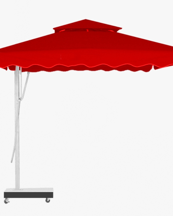 Dù lệch tâm vuông đế bê tông 3.5mx3.5m - Màu đen
