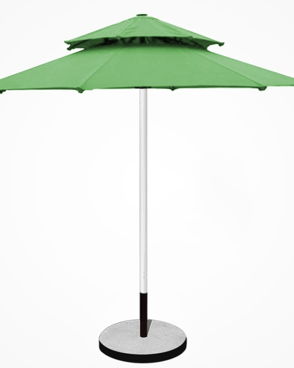 Dù tròn đúng tâm 2 tầng Thân sắt - Đường kính 3m - Màu xanh rêu