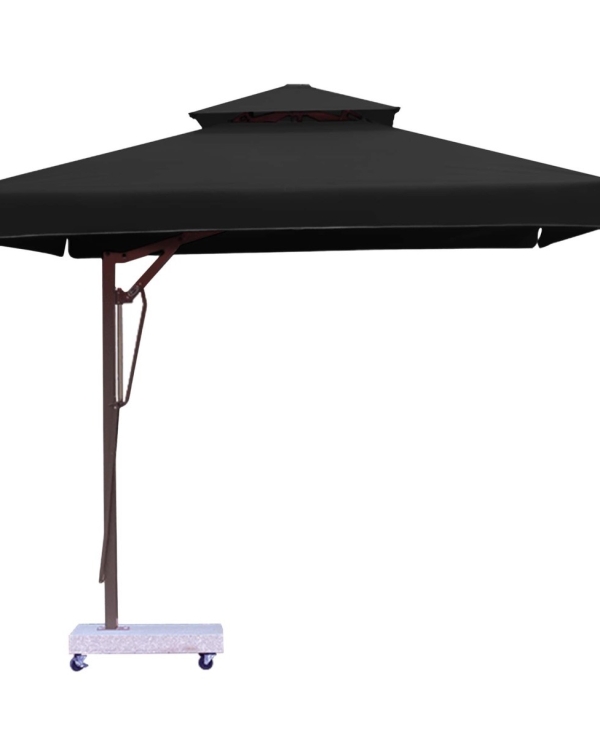 Dù lệch tâm vuông đế bê tông 3mx3m - Màu đen