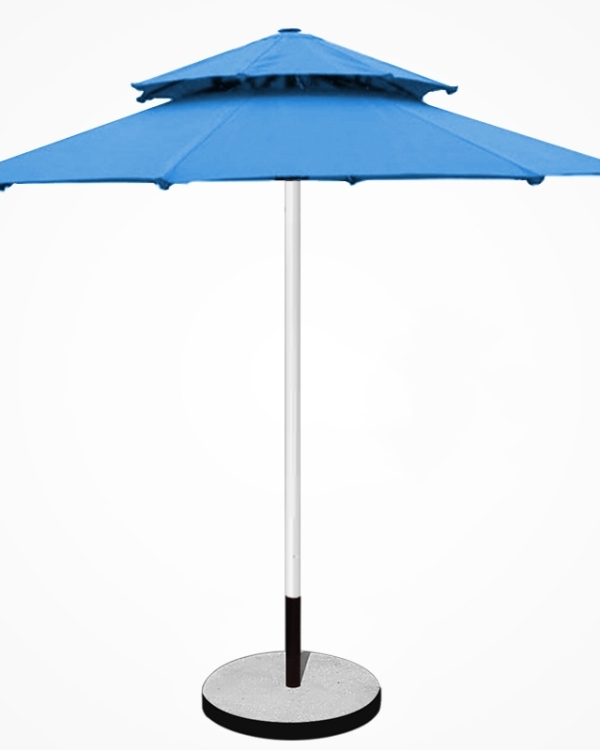 Dù tròn đúng tâm 2 tầng Thân inox - Đường kính 3m - Màu cam