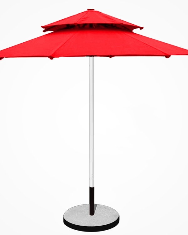 Dù tròn đúng tâm 2 tầng Thân inox - Đường kính 3m - Màu xanh rêu