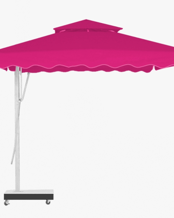 Dù lệch tâm vuông đế bê tông 3.5mx3.5m - Màu xanh rêu