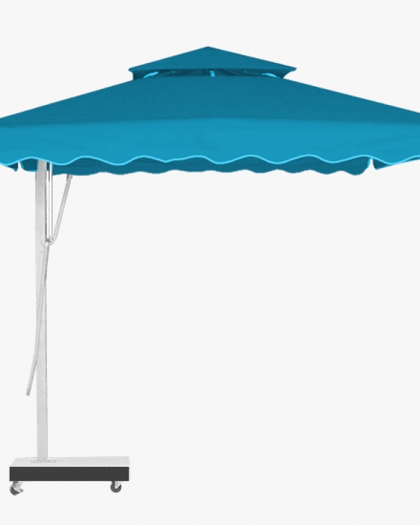 Dù lệch tâm vuông đế bê tông 3.5mx3.5m - Màu xanh lá cây