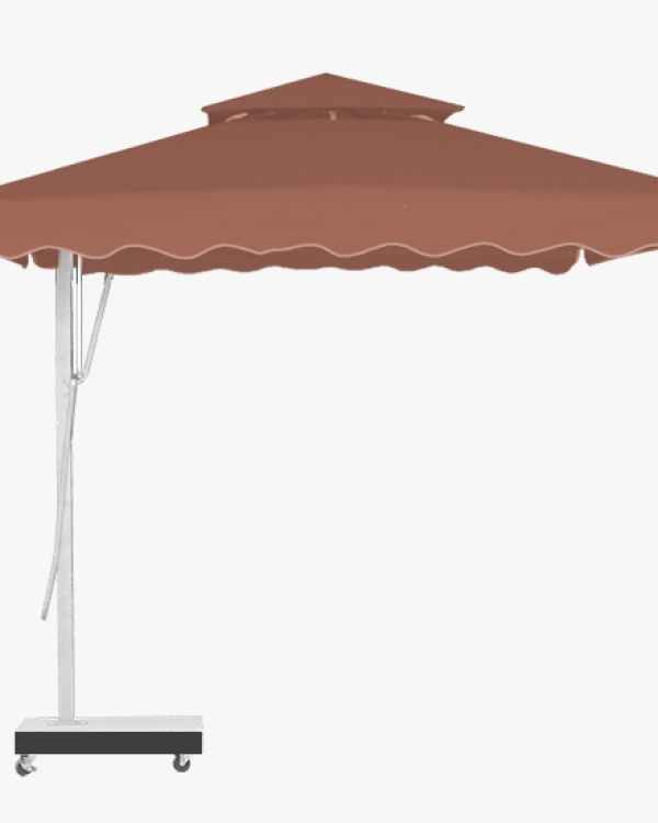 Dù lệch tâm vuông đế bê tông 3.5mx3.5m - Màu xanh lá cây