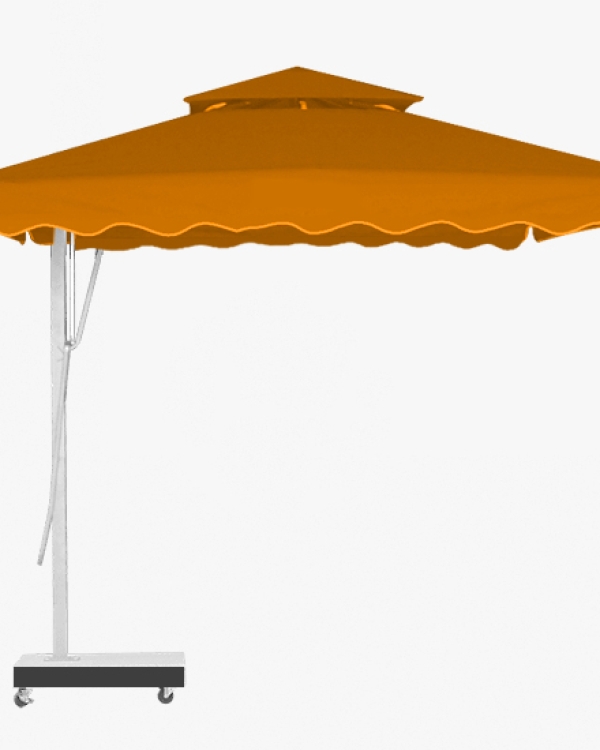 Dù lệch tâm vuông đế bê tông 3.5mx3.5m - Màu xám