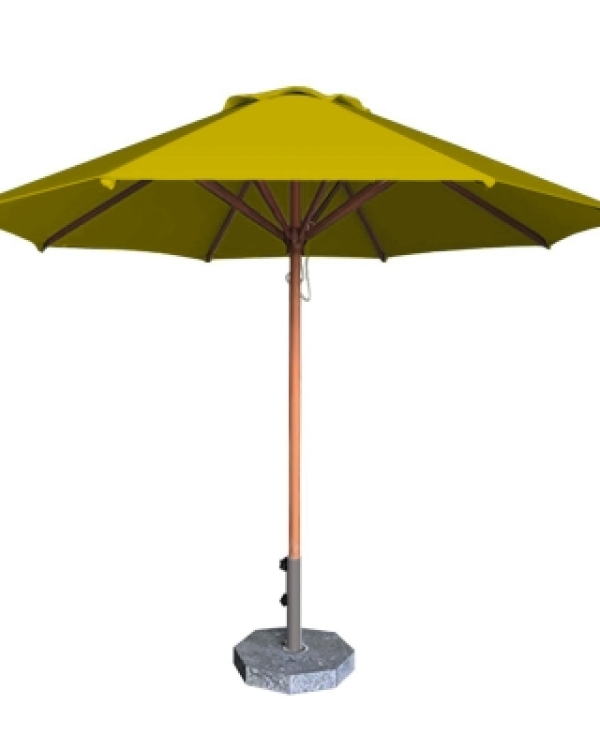 Dù tròn đúng tâm 1 tầng - Khung gỗ - Đường kính 3m - Màu nâu đậm