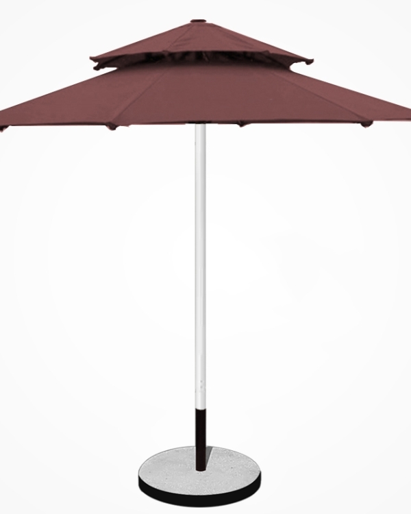 Dù tròn đúng tâm 2 tầng Thân inox - Đường kính 3m - Màu trắng
