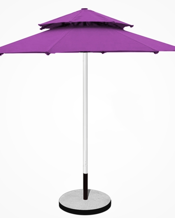 Dù tròn đúng tâm 2 tầng Thân inox - Đường kính 3m - Màu xanh rêu