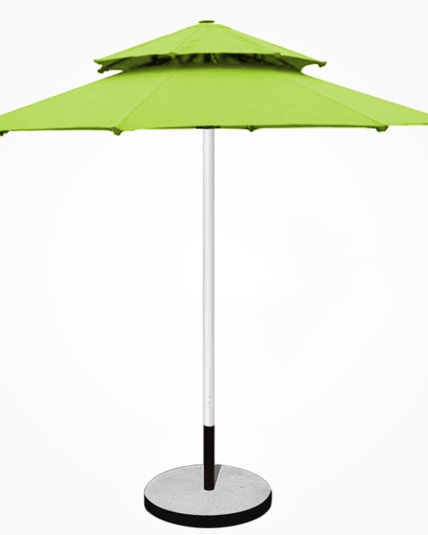Dù tròn đúng tâm 2 tầng Thân inox - Đường kính 3m - Màu xanh lá cây