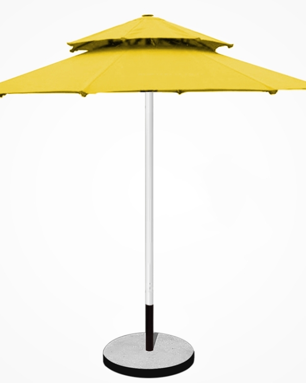 Dù tròn đúng tâm 2 tầng Thân inox - Đường kính 3m - Màu đỏ đô