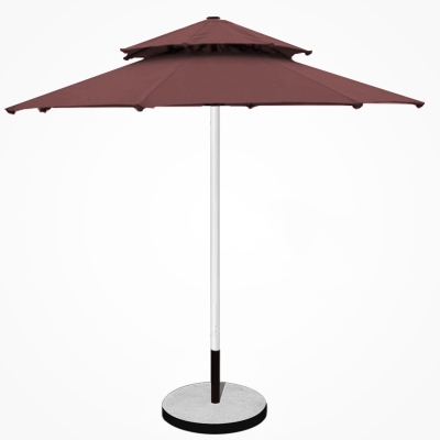 Dù tròn đúng tâm 2 tầng Thân inox - Đường kính 3m - Màu nâu đậm