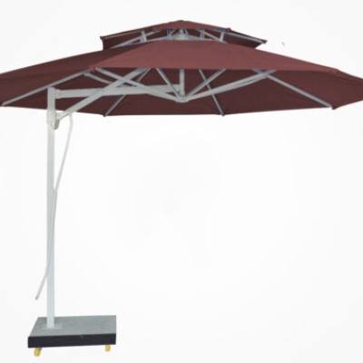Dù lệch tâm tròn đế bê tông 3,5m - Màu nâu đậm