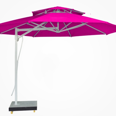 Dù lệch tâm tròn đế bê tông 3.8m - Màu hồng
