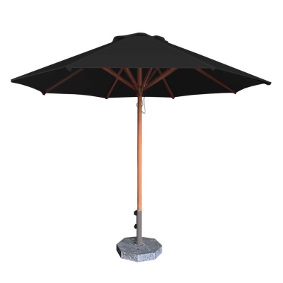 Dù tròn đúng tâm 1 tầng - Khung gỗ - Đường kính 3m - Màu đen