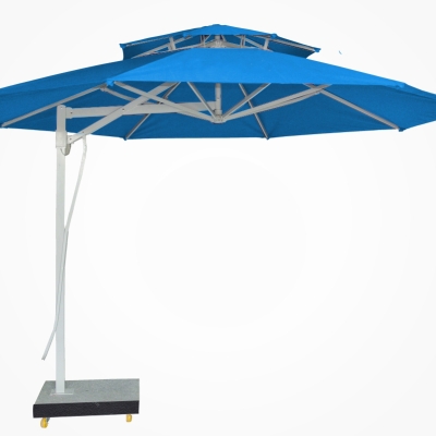 Dù lệch tâm tròn đế bê tông 3m - Màu xanh dương nhạt