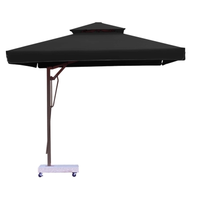 Dù lệch tâm vuông đế bê tông 2.5mx2.5m - Màu đen