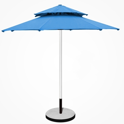 Dù tròn đúng tâm 2 tầng Thân inox - Đường kính 3m - Màu xanh dương nhạt