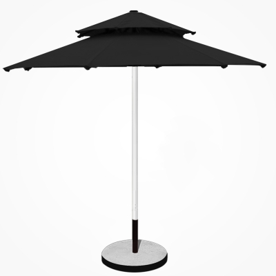 Dù tròn đúng tâm 2 tầng Thân inox - Đường kính 3m - Màu đen