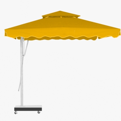 Dù lệch tâm vuông đế bê tông 3.5mx3.5m - Màu vàng