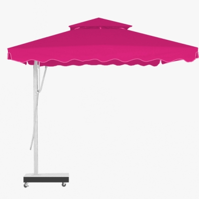 Dù lệch tâm vuông đế bê tông 3mx3m - Màu hồng