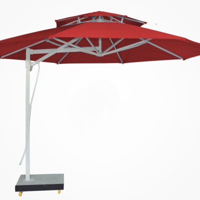 Dù lệch tâm tròn đế bê tông 3,5m - Màu đỏ đô