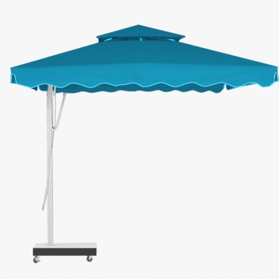 Dù lệch tâm vuông đế bê tông 2.5mx2.5m - Màu xanh dương nhạt