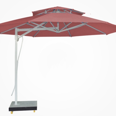 Dù lệch tâm tròn đế bê tông 3.8m - Màu nâu nhạt