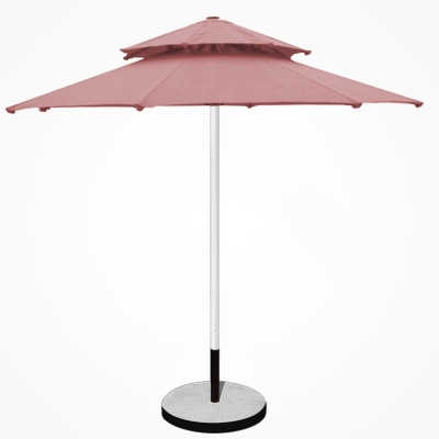 Dù tròn đúng tâm 2 tầng Thân inox - Đường kính 3m - Màu nâu nhạt