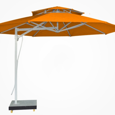 Dù lệch tâm tròn đế bê tông 3.8m - Màu cam