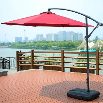 Dù nhập khẩu lệch tâm tròn 3m - Đỏ đô