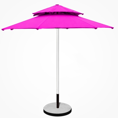 Dù tròn đúng tâm 2 tầng Thân sắt - Đường kính 3m - Màu hồng