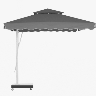 Dù lệch tâm vuông đế bê tông 3.5mx3.5m - Màu xám