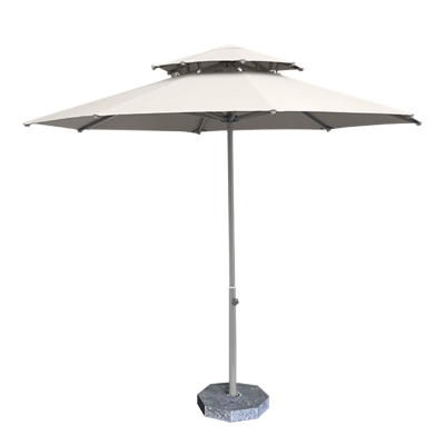 Dù tròn đúng tâm 2 tầng Thân inox - Đường kính 3m - Màu trắng kem