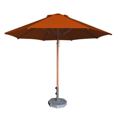 Dù tròn đúng tâm 1 tầng - Khung gỗ - Đường kính 3m - Màu cam