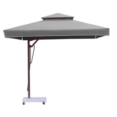 Dù lệch tâm vuông đế bê tông 2.5mx2.5m - Màu xám