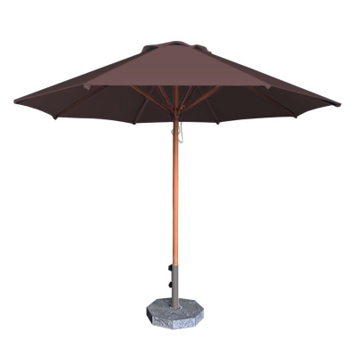 Dù tròn đúng tâm 1 tầng - Khung gỗ - Đường kính 3m - Màu nâu đậm