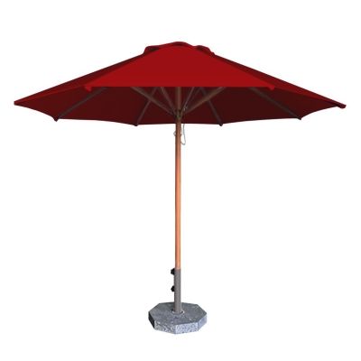 Dù tròn đúng tâm 1 tầng - Khung gỗ - Đường kính 3m - Màu đỏ tươi