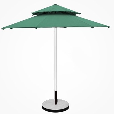 Dù tròn đúng tâm 2 tầng Thân inox - Đường kính 3m - Màu xanh rêu