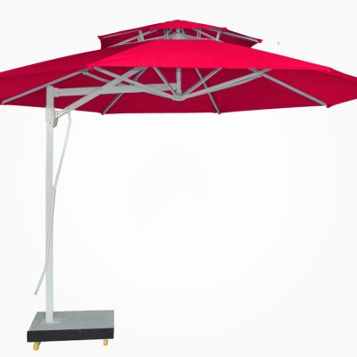 Dù lệch tâm tròn đế bê tông 3,5m - Màu đỏ tươi