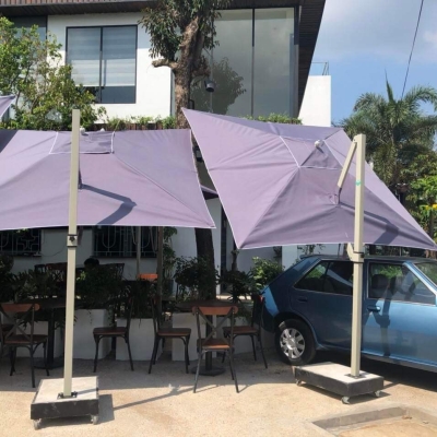 Dù lệch tâm vuông đế bê tông Dáng Nghiêng - Màu tím