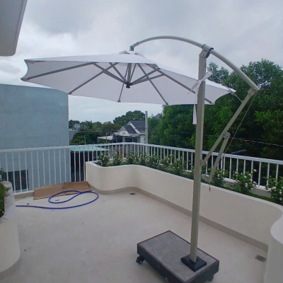 Dù tròn móc câu thông gió đế bê tông 3m - Màu xám